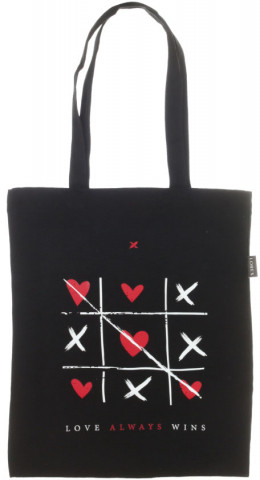 Шопер (сумка) Lorex Cotton с принтом 330*400 мм, Love Wins, черный - фото 1 - id-p207149627