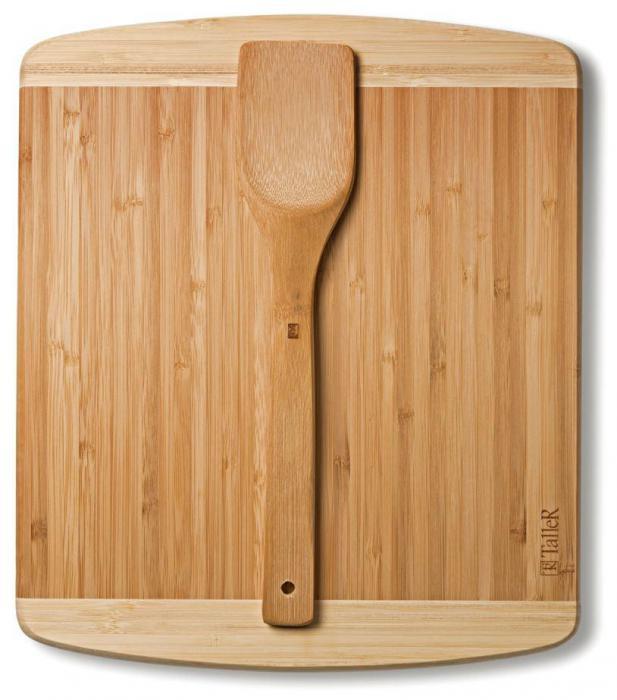 Доска разделочная деревянная для стейка TALLER TR-52204 с лопаткой из бамбука - фото 1 - id-p205481214