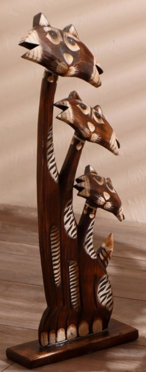 Сувенир деревянный «Сима-Ленд» 50*17*6 см, «Три кота с бакенбардами» - фото 1 - id-p207149033