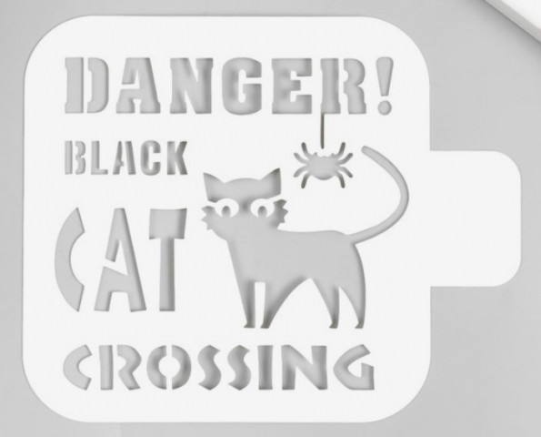 Трафарет пластиковый Sima-Land 9*9 см, «Черный кот» - фото 2 - id-p207149175