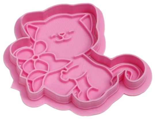 Форма пластиковая для печенья «Кошечка с цветами» 8,5*7,5 см, розовая - фото 2 - id-p207149210