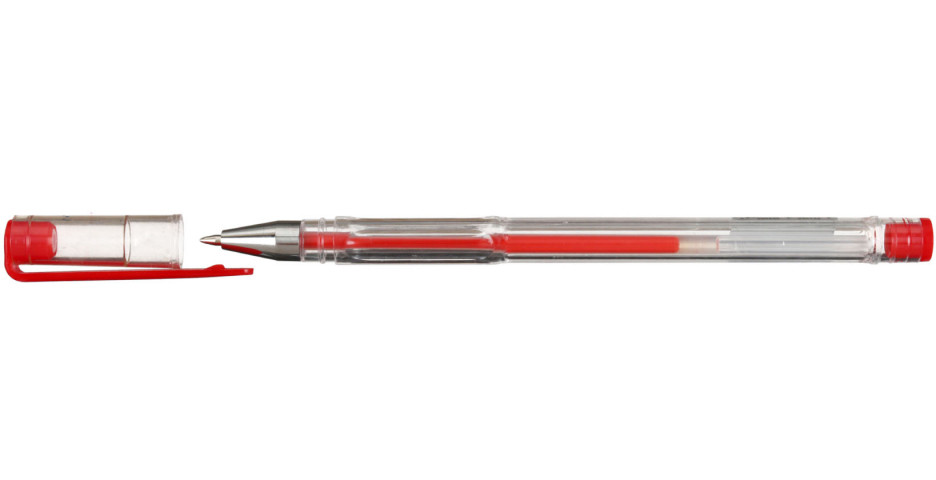 Ручка гелевая Attache Omega корпус прозрачный, стержень красный