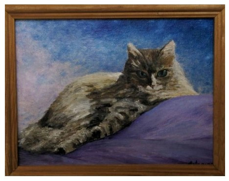 Картина «Голубоглазый кот» (Джонс А.С.) 18*24 см, холст, масло (живопись)