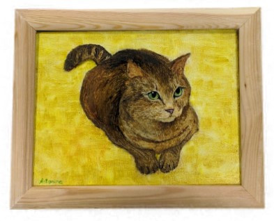 Картина «Кот №2» (Джонс А.С.) 18*24 см, холст, масло (живопись) - фото 1 - id-p207149459