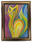 Картина «Желтая кошка» (Губаревич И.В.) 30*20 см, холст, масло