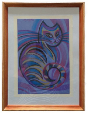 Картина «Апрельская кошка» (Губаревич И.В.) 30*21 см, бумага, цветные карандаши - фото 1 - id-p207149480