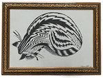 Картина «Сон полосатой кошки» (Губаревич И.В.) 21*30 см, бумага, смешанная техника