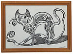 Картина «Игривая кошка» (Губаревич И.В.) 21*30 см, бумага, смешанная техника