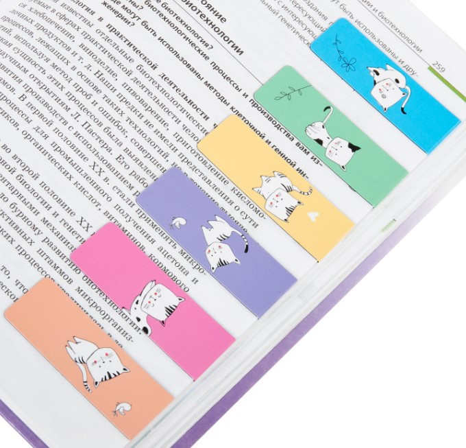 Набор закладок для книг магнитных Brauberg 6 шт., 60*20 мм, Cats, для девочек - фото 2 - id-p207148263