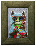 Картина «Бирюзовый кот 1» (Кульша П.) 25*15 см, холст, акрил