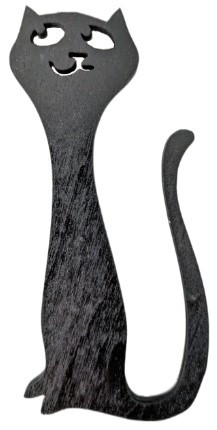 Магнит деревянный «Котик» (Марданов А.А.) 9*4 см, черный - фото 1 - id-p207149587