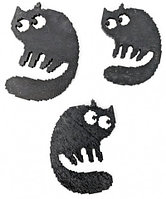 Магнит деревянный «Котик» (Марданов А.А.) размеры ассорти (7,5*5 см, 8,5*6 см), черный