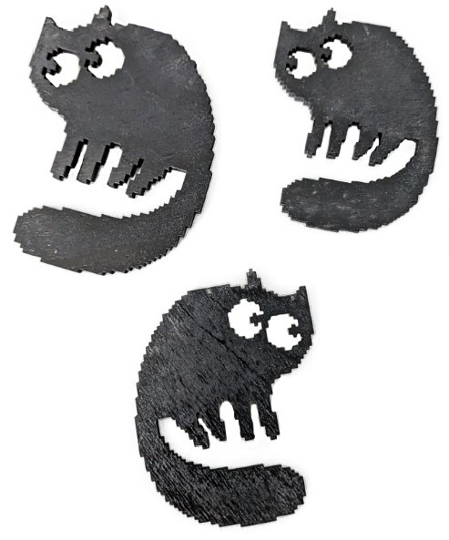 Магнит деревянный «Котик» (Марданов А.А.) размеры ассорти (7,5*5 см, 8,5*6 см), черный - фото 2 - id-p207149588