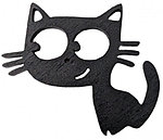 Магнит деревянный «Котик» (Марданов А.А.) 7,5*6,5 см, черный