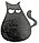Магнит деревянный «Котик» (Марданов А.А.) 6,8*6,8 см, черный, фото 2