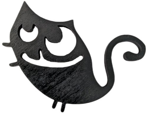 Магнит деревянный «Котик» (Марданов А.А.) 5,5*7 см, черный