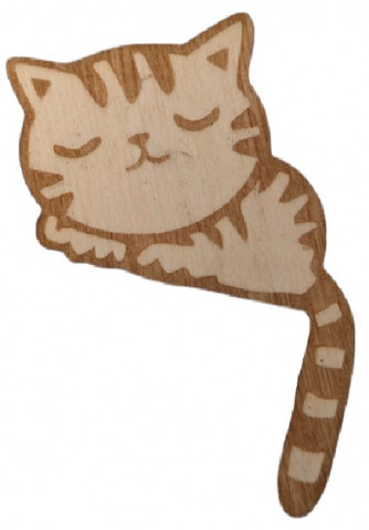 Магнит деревянный «Котик» (Марданов А.А.) 7*6 см