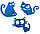 Магнит деревянный «Котик» (Марданов А.А.) размеры — ассорти (7*7 см, 6*7,5 см, 6,5*7 см), голубой, фото 2