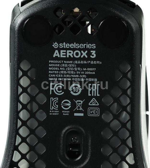 Мышь SteelSeries Aerox 3, игровая, оптическая, проводная, USB, черный [62599] - фото 3 - id-p206882009