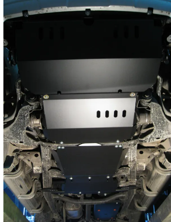 Защита для радиатора, редуктора переднего моста, КПП и РК (4 части) Mitsubishi Pajero Sport II 2008-2015 - фото 1 - id-p95507886