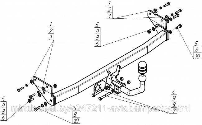 Прицепное устройство (фаркоп) Hyundai Creta 1 (2015 - 2021) 90906A - фото 1 - id-p207248750