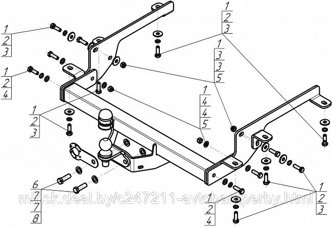 Прицепное устройство (фаркоп) Renault Master 3 (2010 - 2014) 91716FE - фото 1 - id-p207246766