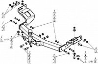 Прицепное устройство (фаркоп) Mitsubishi Pajero Sport 3 (2016 - 2024) 91313FE