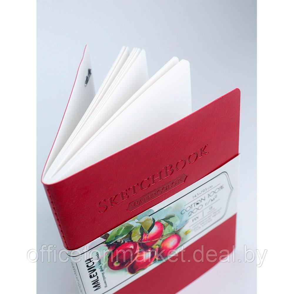 Скетчбук для акварели "Малевичъ", 14.5x19.5 см, 200 г/м2, 18 листов, красный - фото 6 - id-p207256741