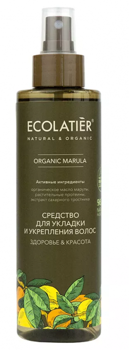 Средство для укладки и укрепления волос Ecolatier Green "Здоровье & Красота" Organic Marula, 200 мл - фото 1 - id-p207256404