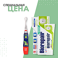 Электрическая звуковая детская зубная щетка CS Medica KIDS CS-9760-H + Детская зубная паста BioRepair Junior,