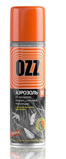 Аэрозоль OZZ-18 от комаров, мошек, слепней, мокрецов, 150 мл