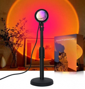 Светодиодная лампа с проекцией заката Sunset Lamp для Tik-Tok 16 цветов c пультом дистанционного управления 5W - фото 1 - id-p207263671