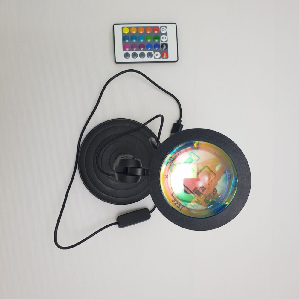 Светодиодная лампа с проекцией заката Sunset Lamp для Tik-Tok 16 цветов c пультом дистанционного управления 5W - фото 3 - id-p207263671