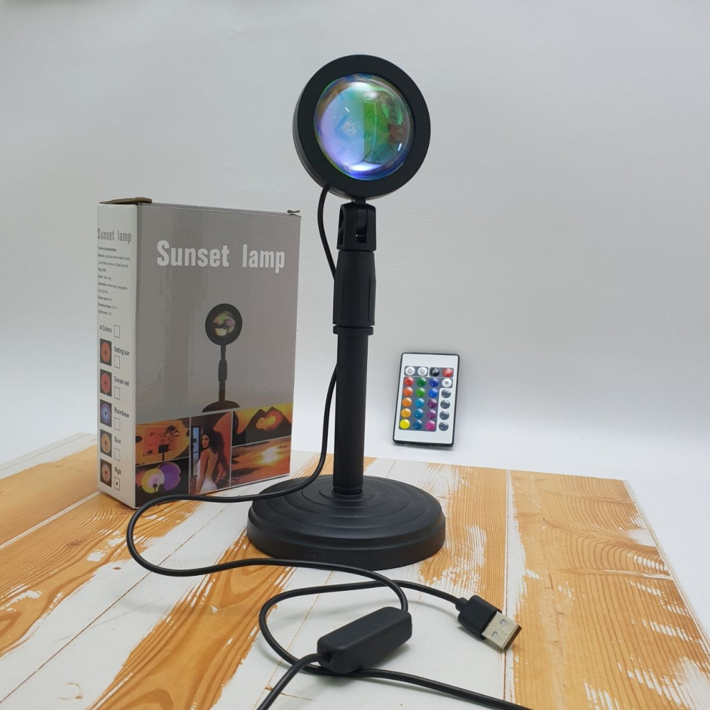 Светодиодная лампа с проекцией заката Sunset Lamp для Tik-Tok 16 цветов c пультом дистанционного управления 5W - фото 5 - id-p207263671
