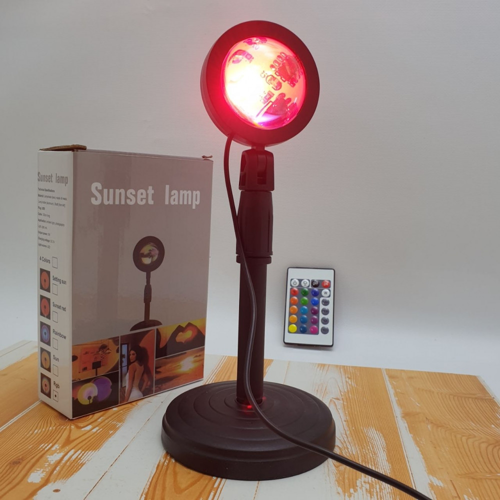 Светодиодная лампа с проекцией заката Sunset Lamp для Tik-Tok 16 цветов c пультом дистанционного управления 5W - фото 9 - id-p207263671