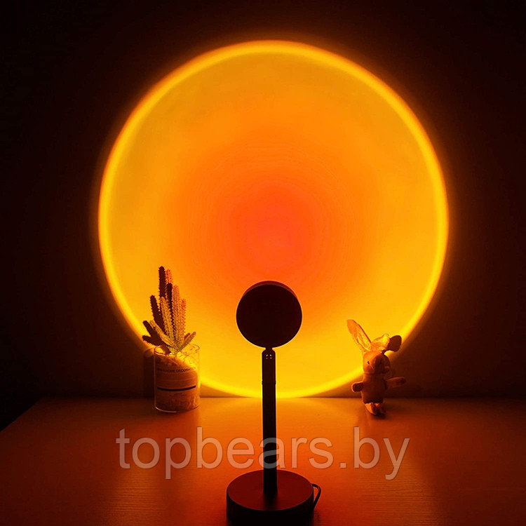 Светодиодная лампа с проекцией заката Sunset Lamp для Tik-Tok 16 цветов c пультом дистанционного управления 5W - фото 7 - id-p207265162