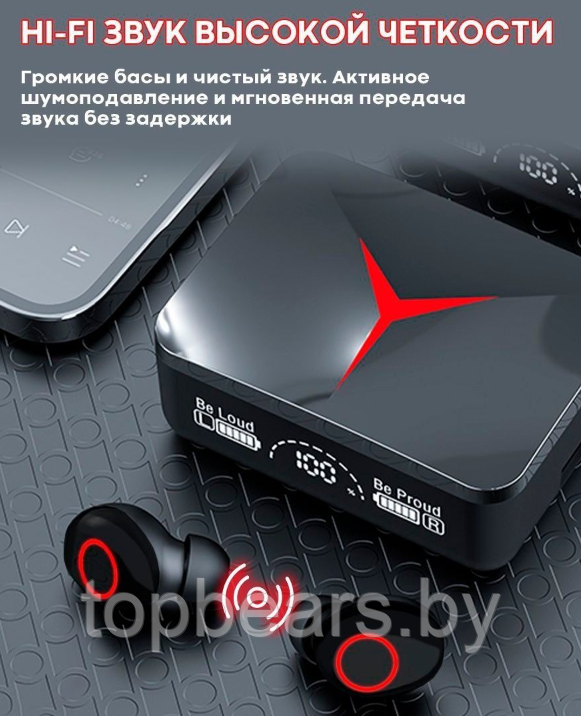 Беспроводные наушники M90pro TWS с уникальным раздвижным кейсом, Bluetooth 5.2 - фото 8 - id-p207265163