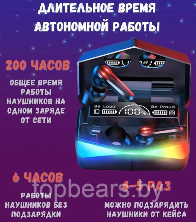 Беспроводные игровые наушники М28 Play Games, PowerBank, Bluetooth 5.1 , сенсорное управление в зарядном кейсе - фото 5 - id-p207265164