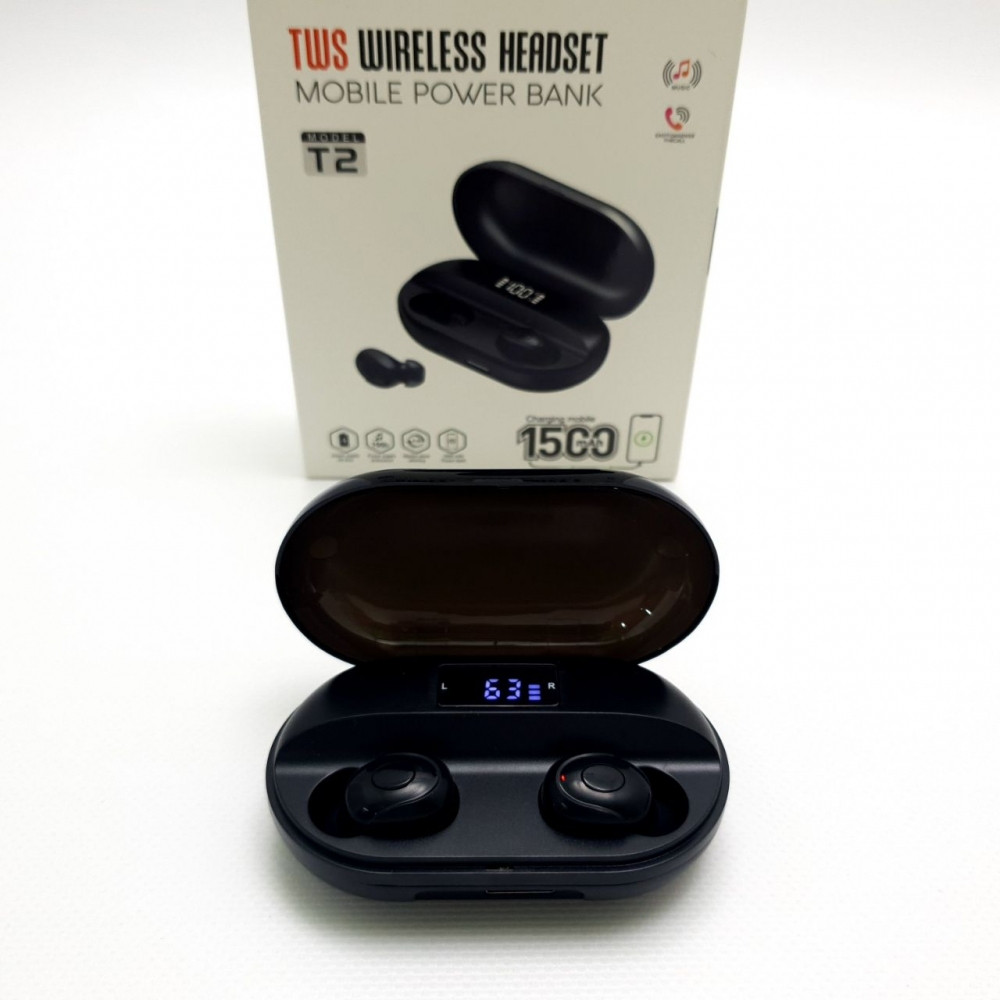 Беспроводные игровые наушники TWS T2 с зарядным кейсом Bluetooth 5.1 (функция Powerbank) - фото 3 - id-p207267464