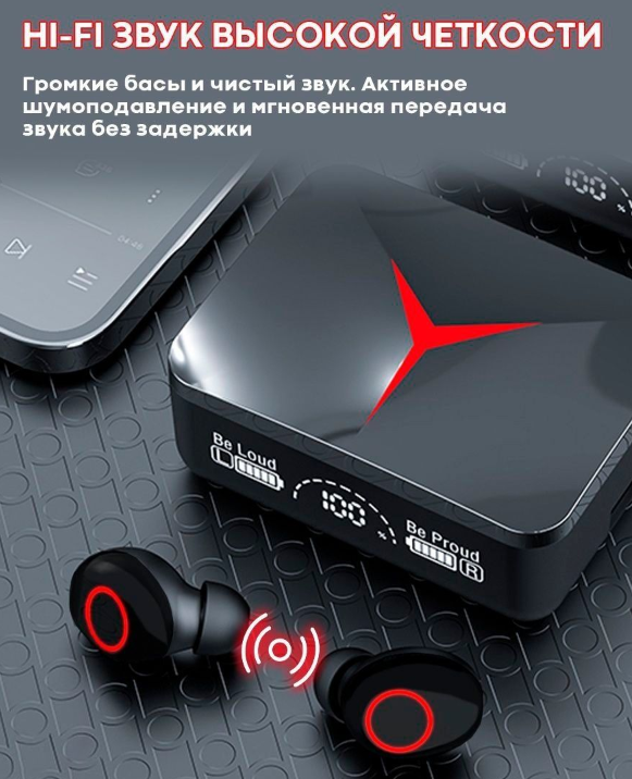 Беспроводные наушники M90pro TWS с уникальным раздвижным кейсом, Bluetooth 5.2 - фото 8 - id-p207267468