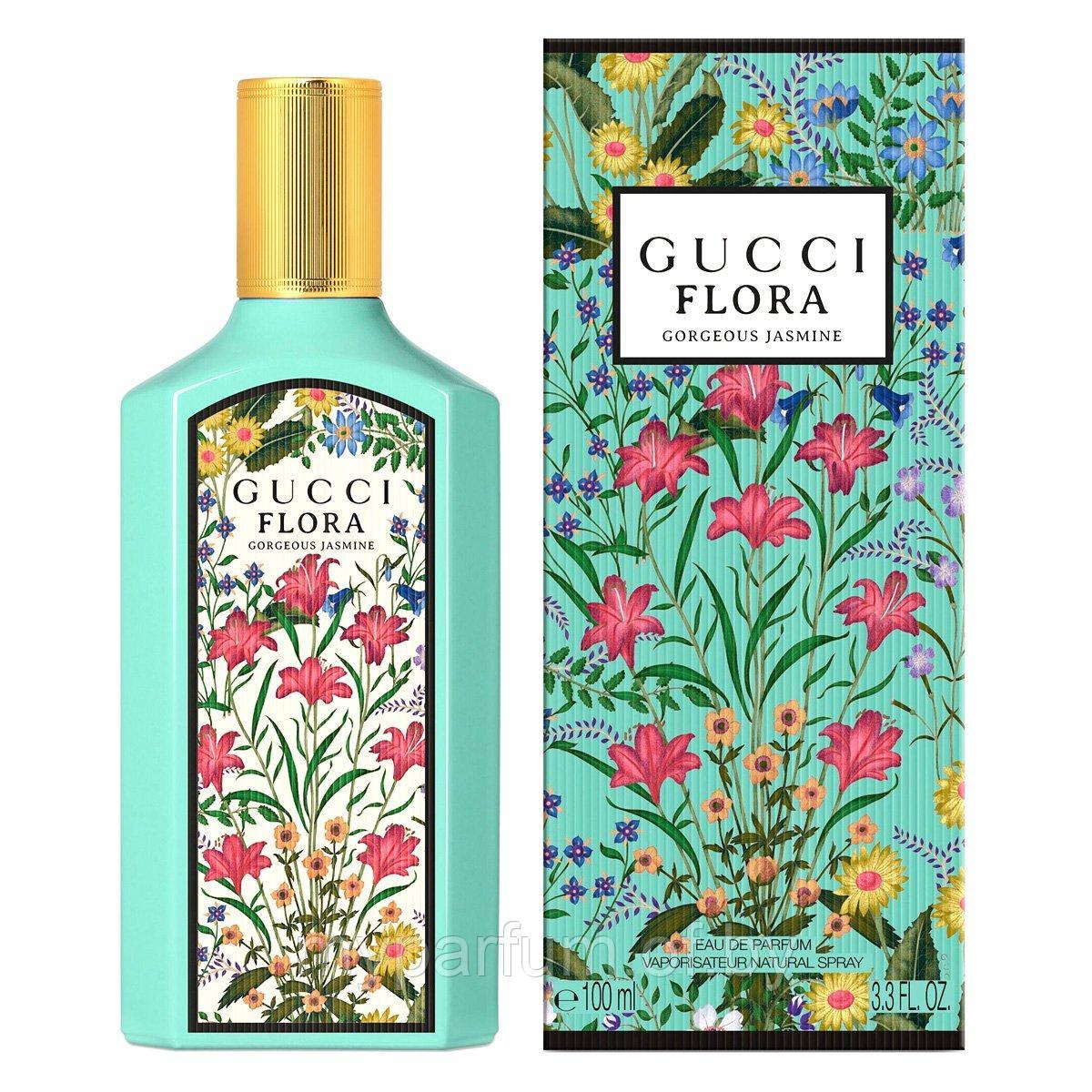 Женская парфюмерная вода Gucci Flora Gorgeous Jasmine edp 100ml (PREMIUM) - фото 1 - id-p207269697