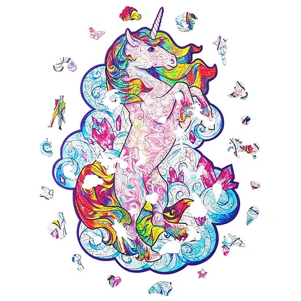 Пазл от Unidragon Вдохновляющий Единорог M, 26х32 см, 195 деталей, фото 2