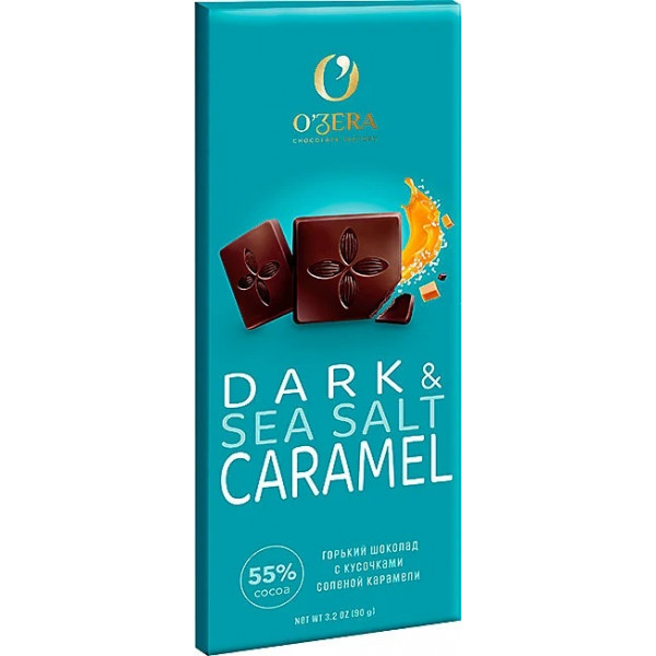 Шоколад горький O`Zera Dark&Sea salt caramel 90г - фото 1 - id-p207263621