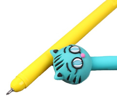 Ручка шариковая детская Darvish корпус ассорти, стержень синий, «Котик» - фото 1 - id-p203781306