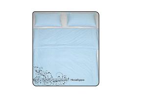 Простыня из сатина без резинки 220х214 цвет незабудка