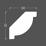 Плинтус потолочный МДФ грунтованный под покраску К 3.42.16 Ликорн 30х30 мм, фото 2