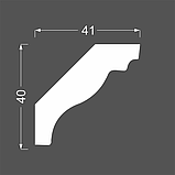 Плинтус потолочный МДФ грунтованный под покраску К 4.60.16 Ликорн 40х41 мм, фото 2