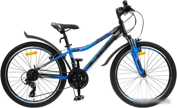 Велосипед Stels Navigator 410 V 24 21-sp V010 2022 (черный/синий) - фото 1 - id-p207286010
