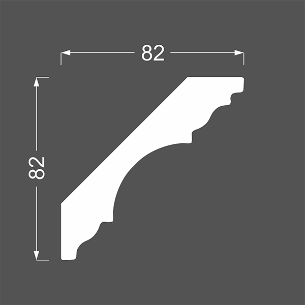 Плинтус потолочный МДФ грунтованный под покраску К 5.115.22 Ликорн 82×82 мм - фото 2 - id-p207286403