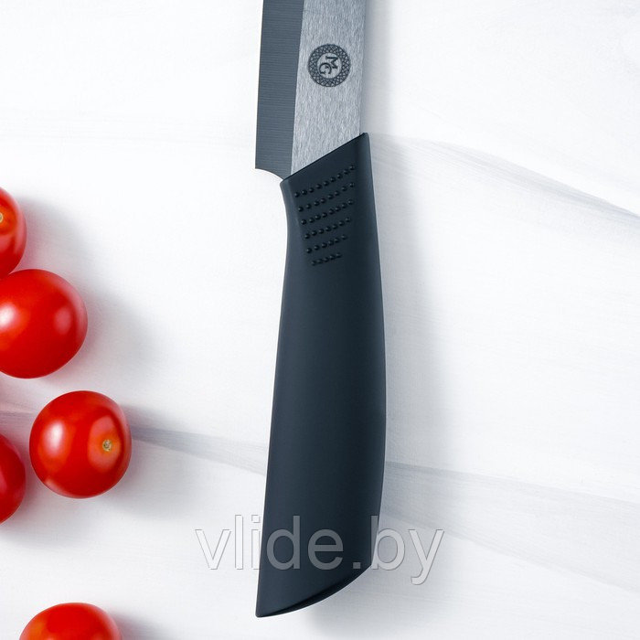 Нож кухонный керамический Magistro Black, лезвие 12,5 см, ручка soft touch - фото 4 - id-p152072747